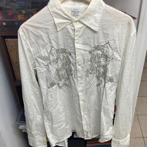 Vintage Replay Cream Shirt with Embroidered Design
